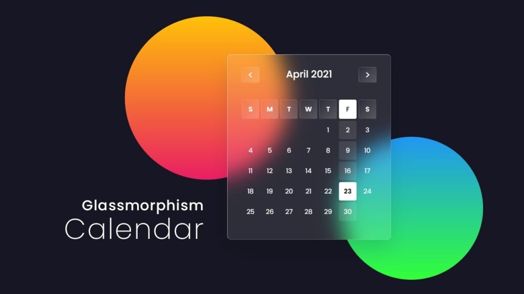 Glassmorphism technique UI trends