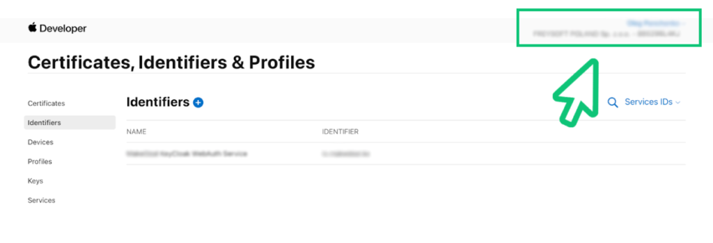 Take your Apple Team ID
