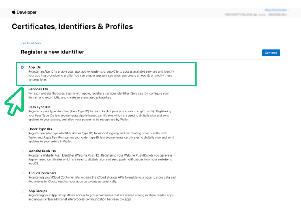 Configure Sign In with Apple in 4 Steps: Choose App IDs