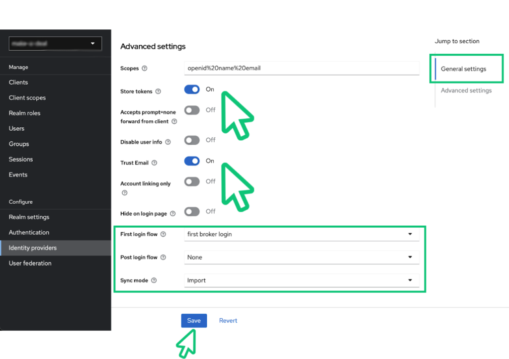 Keycloak domain and URL redirect address