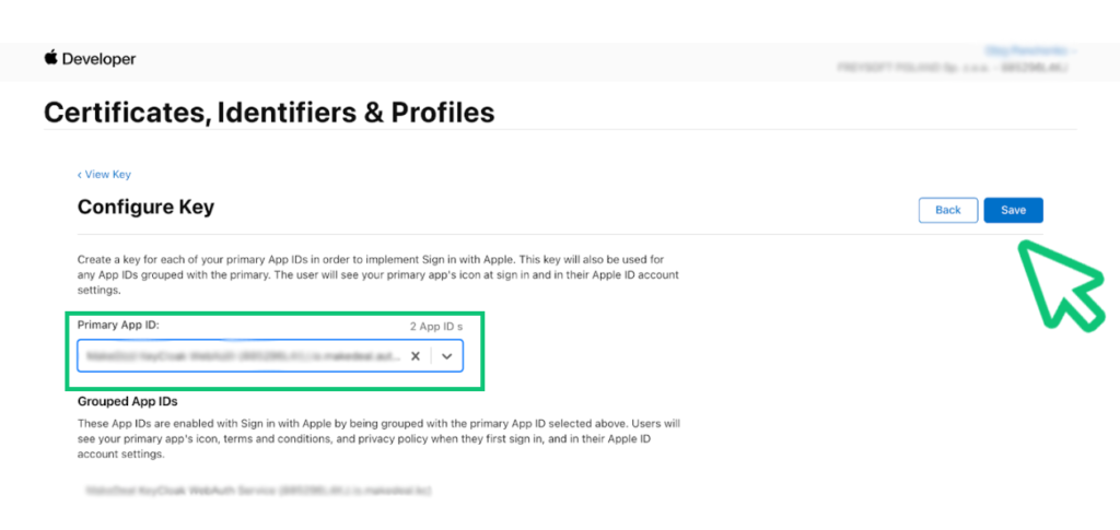 The name of Primary App ID
